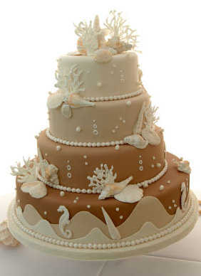 Wedding Cakes with Beach Motif
